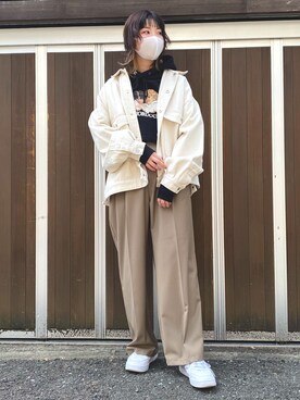 「DANKE SCHON（ダンケシェーン）のアイテム（ジャケット/アウター）」を使った、RENAさん（レディース・168cm）の春コーディネート