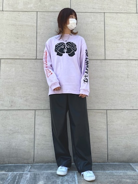 「Danke schon」｜「アイテム（スラックス）」を使った、RENAさん（レディース・168cm）の春コーディネート