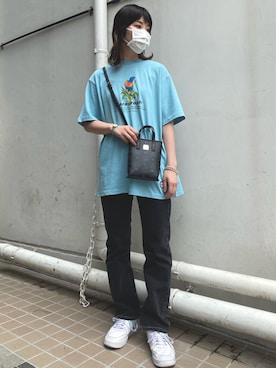 「パラグラフ」｜「アイテム（パンツ）」を使った、RENAさん（レディース・168cm）の春コーディネート