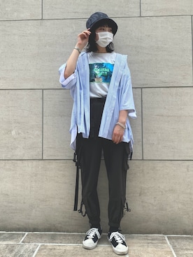 「DANKE SCHON（ダンケシェーン）のアイテム（帽子）」を使った、RENAさん（レディース・168cm）の夏コーディネート