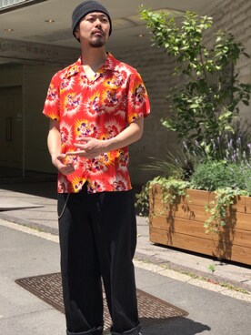「ショット」｜「アイテム（チノパンツ）」を使った、kiharaさん（メンズ・173cm）の春コーディネート