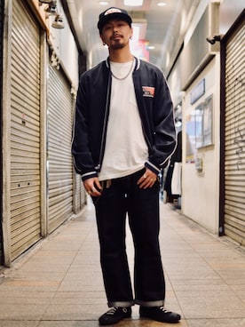 「ショット」｜「アイテム（キャップ）」を使った、kiharaさん（メンズ・173cm）の春コーディネート