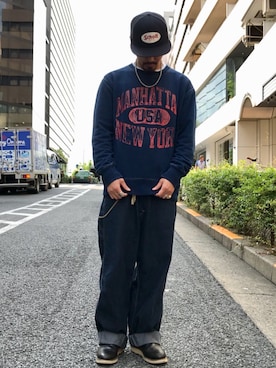 「ショット」｜「アイテム（スウェット）」を使った、kiharaさん（メンズ・173cm）の秋コーディネート