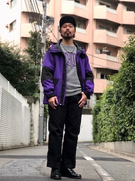 「ショット」｜「アイテム（マウンテンパーカー）」を使った、kiharaさん（メンズ・173cm）の秋コーディネート
