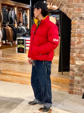 「ショット」｜「アイテム（ダウンジャケット/コート）」を使った、kiharaさん（メンズ・173cm）の秋コーディネート
