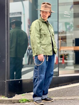 「ショット」｜「アイテム（ミリタリージャケット）」を使った、kiharaさん（メンズ・173cm）の冬コーディネート