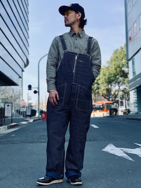 「ショット」｜「アイテム（オールインワン・サロペット）」を使った、kiharaさん（メンズ・173cm）の春コーディネート