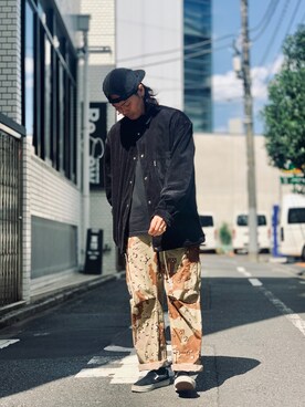 「ショット」｜「アイテム（キャップ）」を使った、kiharaさん（メンズ・173cm）の秋コーディネート