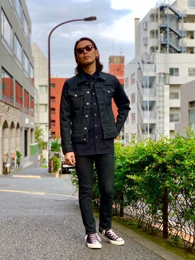 「ショット」｜「アイテム（デニムジャケット）」を使った、kiharaさん（メンズ・173cm）の秋コーディネート