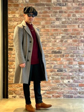 「ショット」｜「アイテム（チェスターコート）」を使った、kiharaさん（メンズ・173cm）の秋コーディネート