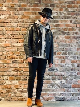「ショット」｜「アイテム（パーカー）」を使った、kiharaさん（メンズ・173cm）の秋コーディネート