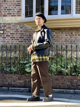 「ショット」｜「アイテム（スラックス）」を使った、kiharaさん（メンズ・173cm）の冬コーディネート