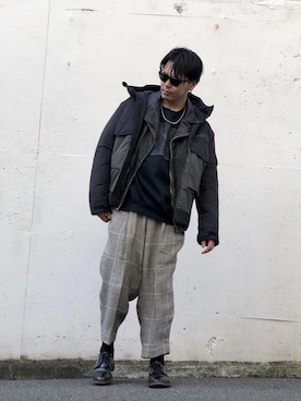 「ショット」｜「アイテム（ミリタリージャケット）」を使った、kiharaさん（メンズ・173cm）の冬コーディネート