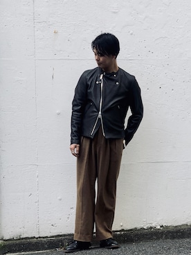 「schott（ショット）のアイテム」を使った、kiharaさん（メンズ・173cm）の冬コーディネート