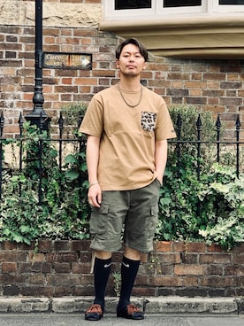 「ショット」｜「アイテム（サンダル）」を使った、kiharaさん（メンズ・173cm）の夏コーディネート
