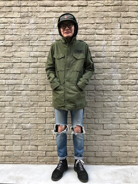 「M-65」｜「アイテム（ブルゾン）」を使った、♪♫♬♪♬♫♪さん（メンズ・172cm）の春コーディネート
