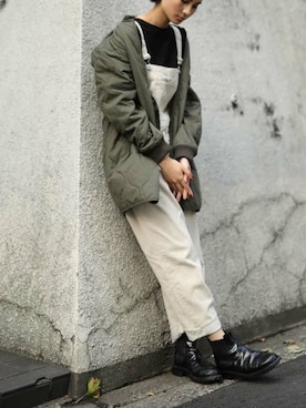 「アイボリー」｜「アイテム（サロペット/オーバーオール）」を使った、craftstandardboutique_officialさん（レディース・165cm）の夏コーディネート