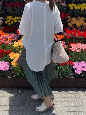 「Dignite collier（ディニテコリエ）のアイテム」を使った、マさん（レディース・162cm）の春コーディネート