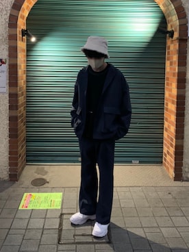 「ALAND（エーランド）のアイテム（スウェット）」を使った、しろさん（メンズ・173cm）の冬コーディネート