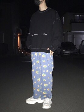 「ALAND（エーランド）のアイテム（スウェット）」を使った、しろさん（メンズ・173cm）の冬コーディネート
