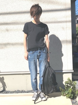「allstar」｜「アイテム（Tシャツ/カットソー）」を使った、MAYAさん（レディース・156cm）の夏コーディネート