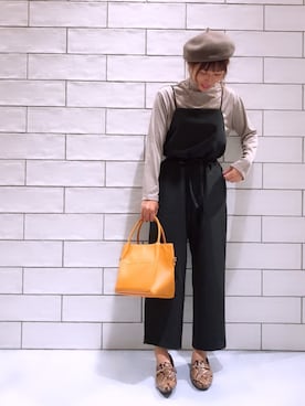 「レプシィム(LEPSIM)」｜「アイテム（オールインワン・サロペット）」を使った、miwataraさん（レディース・157cm）の秋コーディネート