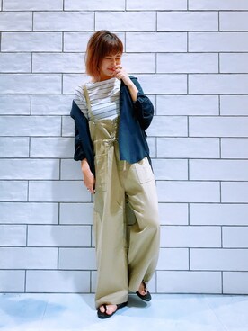 「レプシィム(LEPSIM)」｜「アイテム（オールインワン・サロペット）」を使った、miwataraさん（レディース・157cm）の夏コーディネート