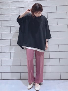 「夏秋ミックス」｜「アイテム（パンプス）」を使った、miwataraさん（レディース・157cm）の夏コーディネート