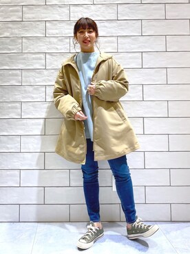 「ラフコーデ」｜「アイテム（チュニック）」を使った、miwataraさん（レディース・157cm）の冬コーディネート