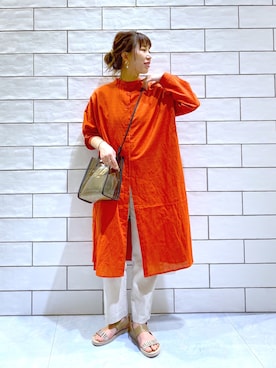 「LEPSIM（レプシィム）のアイテム（シャツワンピース）」を使った、miwataraさん（レディース・157cm）の春コーディネート