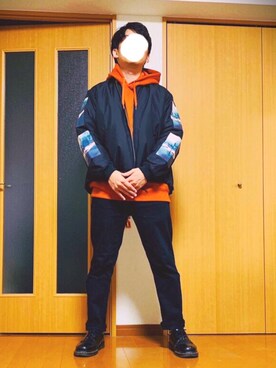 「soe（ソーイ）のアイテム（ブルゾン）」を使った、nattiさん（メンズ・168cm）の秋コーディネート