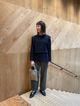 「ELYSIR（エリジール）のアイテム」を使った、藤原（fujiwara）さん（レディース・159cm）の冬コーディネート