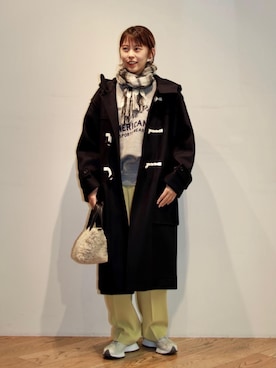 「ベーシック/トラッド」｜「アイテム（ダッフルコート）」を使った、藤原（fujiwara）さん（レディース・159cm）の秋コーディネート