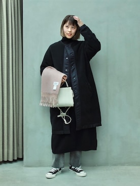 「Eds Cashmere（イーディーエスカシミア）のアイテム」を使った、藤原（fujiwara）さん（レディース・159cm）の秋コーディネート