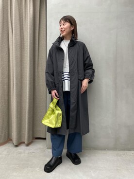 「Tシャツ/カットソー」｜「アイテム（その他アウター）」を使った、藤原（fujiwara）さん（レディース・159cm）の冬コーディネート
