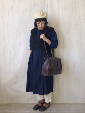 「NAOT」｜鞄屋コナランさん（レディース・157cm）の秋コーディネート
