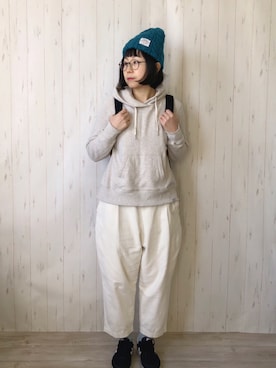 「conges payes ADIEU TRISTESSE（コンジェ ペイエ アデュートリステス）のアイテム」を使った、鞄屋コナランさん（レディース・157cm）の冬コーディネート