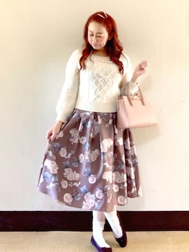 「le reve vaniller（ル レーヴ ヴァニレ）のアイテム」を使った、♡ m i c h i ♡さん（レディース・158cm）の秋コーディネート