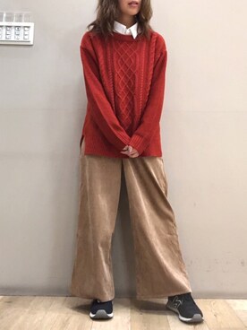 赤 キャメル の人気ファッションコーディネート Wear