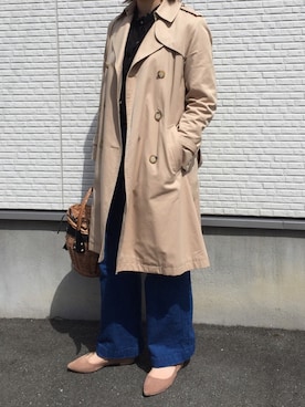 「Another Edition（アナザーエディション）のアイテム（トレンチコート）」を使った、naoさん（レディース・158cm）の春コーディネート