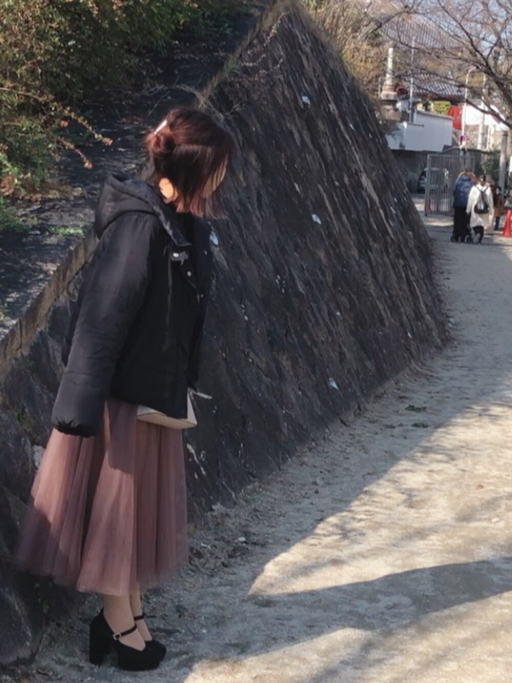 「チュールスカート」｜「SHEENAのアイテム（スカート、ブラウン系）」を使った、AOI。さん（レディース・153cm）の春コーディネートの1枚目の写真