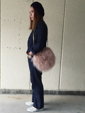 「ベレー」｜「アイテム（ジャケット/アウター）」を使った、makikiさん（レディース・160cm）の冬コーディネート