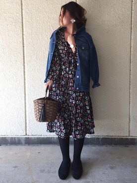「アベイル」｜「アイテム（デニムジャケット）」を使った、makikiさん（レディース・160cm）の冬コーディネート