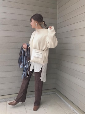 「マルチニット」｜makikiさん（レディース・158cm）の冬コーディネート