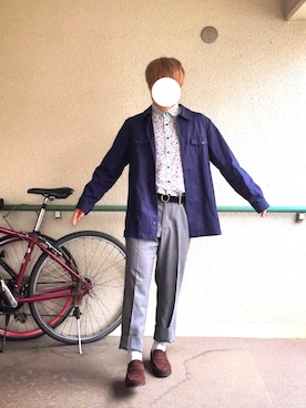 「SEVENDAYS=SUNDAY（セブンデイズサンデイ）のアイテム（ミリタリージャケット）」を使った、Juchbさん（メンズ・165cm）の春コーディネート