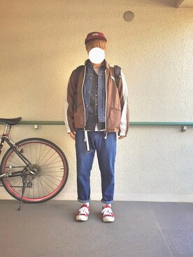「PUMA（プーマ）のアイテム（ブルゾン）」を使った、Juchbさん（メンズ・165cm）の春コーディネート