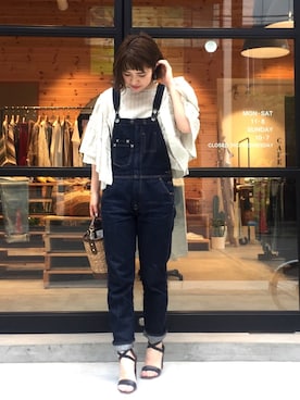 「TODAYFUL（トゥデイフル）のアイテム（オールインワン・サロペット）」を使った、YUKO さん（レディース・156cm）の夏コーディネート