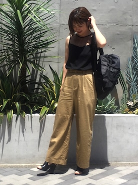 「アイテム（バックパック/リュック）」を使った、YUKO さん（レディース・156cm）の夏コーディネート