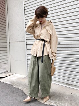 LIFE's堀江店｜YUKO 使用「TODAYFUL（コーデゥロイシャツ）」的時尚穿搭