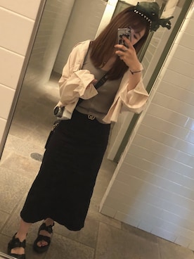 「USJ」｜「アイテム（その他アウター）」を使った、Mさん（レディース・163cm）の春コーディネート